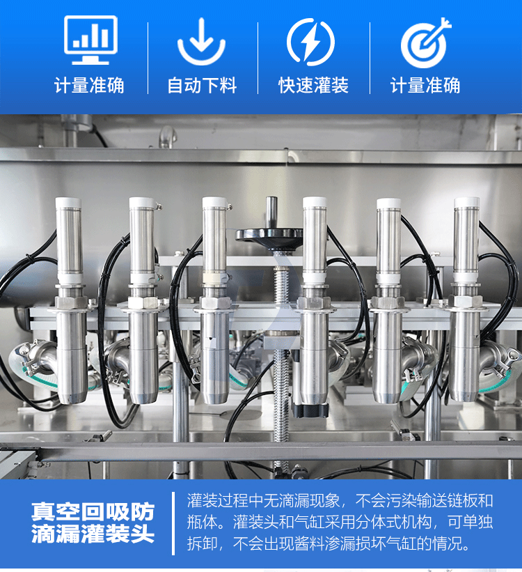 柱塞式六頭醬料灌裝機(jī)